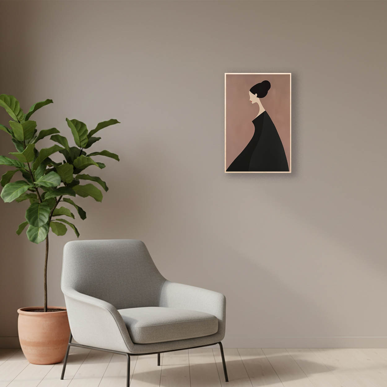 Geometric Portrait — Lady in Black Study