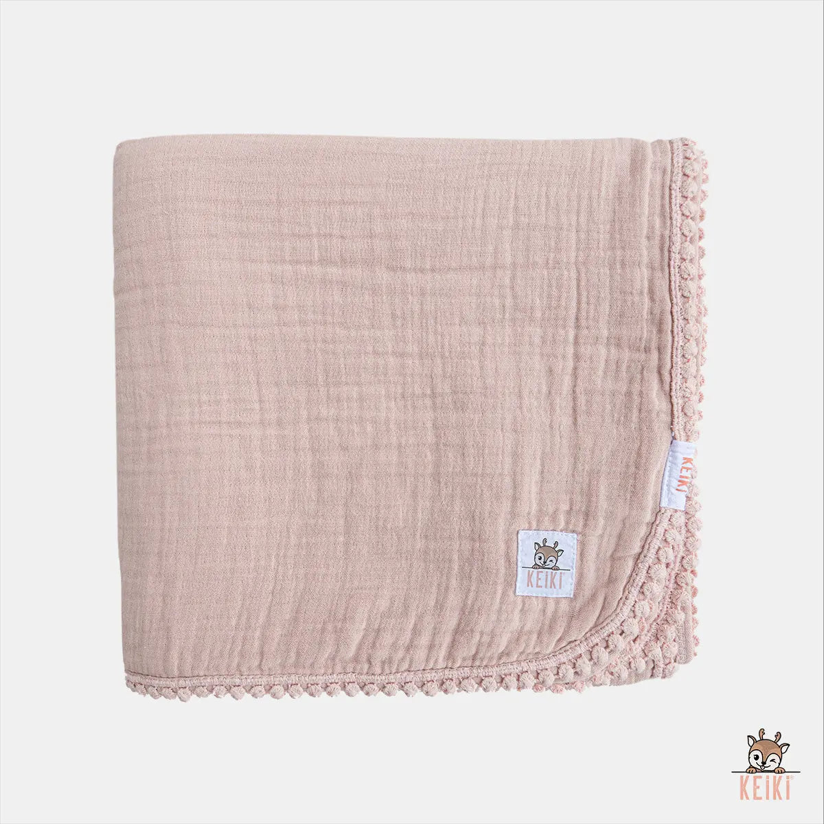Bambi muslin blanket pompom KEIKI