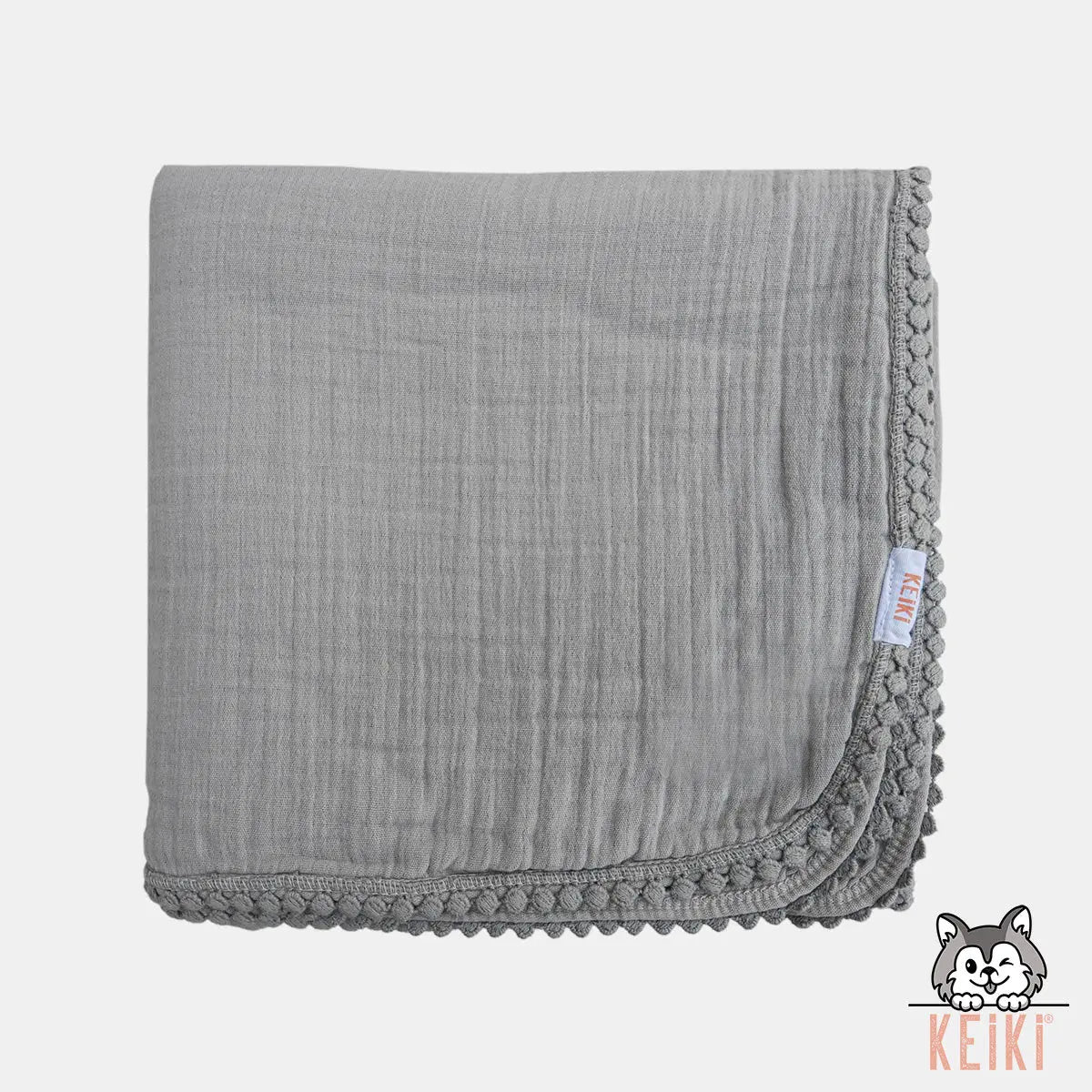 Husky Muslin Blanket Pompom