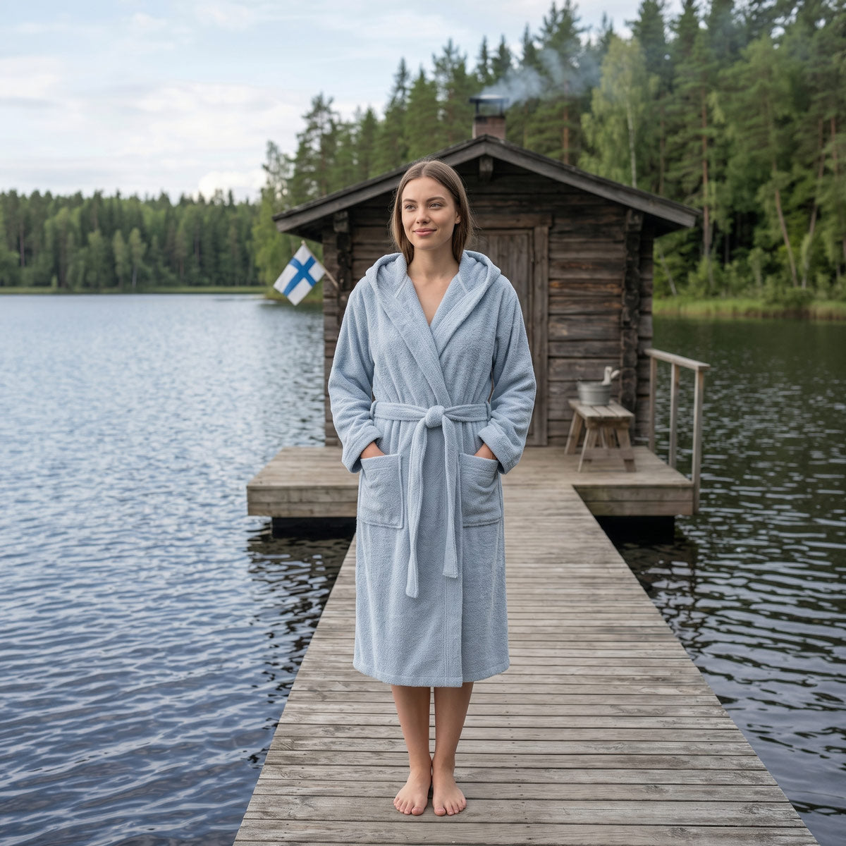 Premium Cotton Hooded Bathrobe