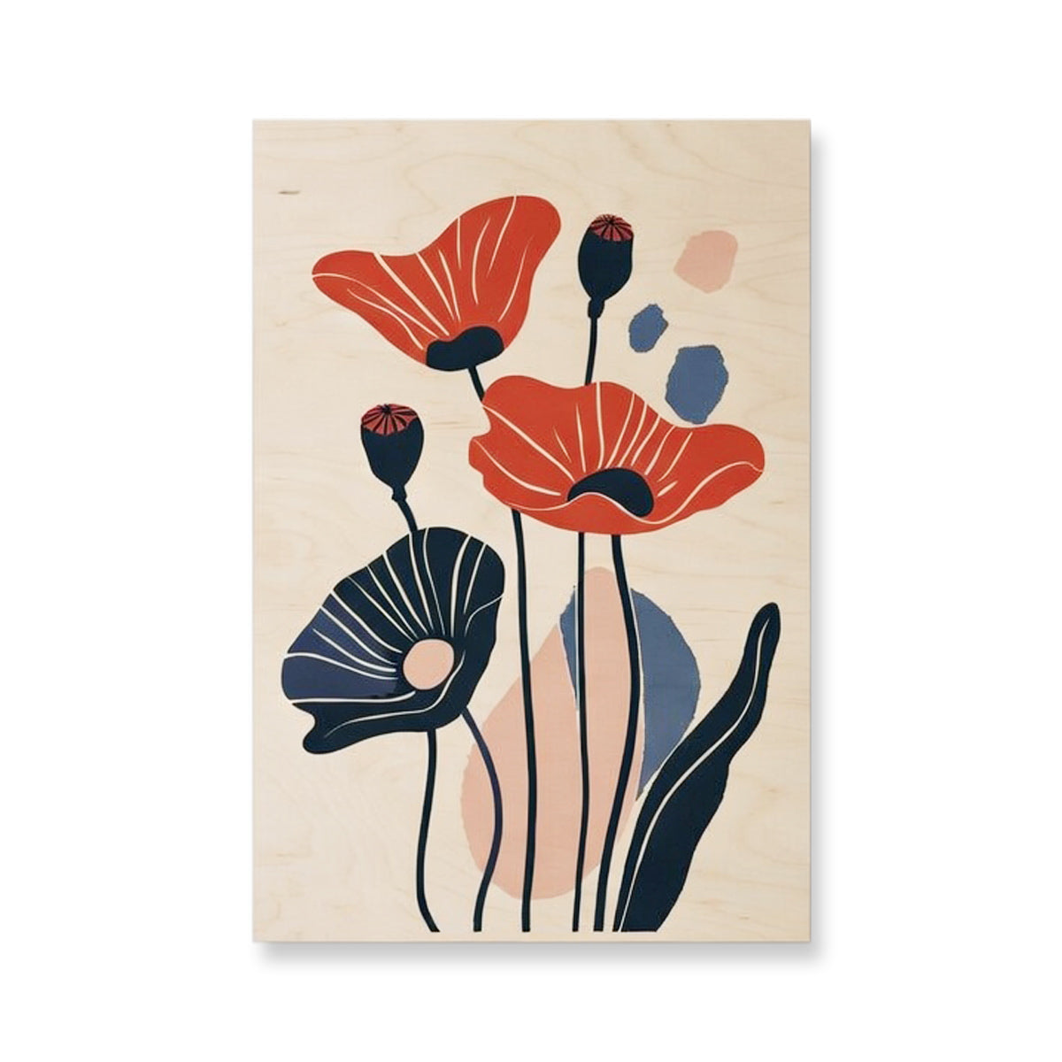 Poppies - Flat contemporary botanical