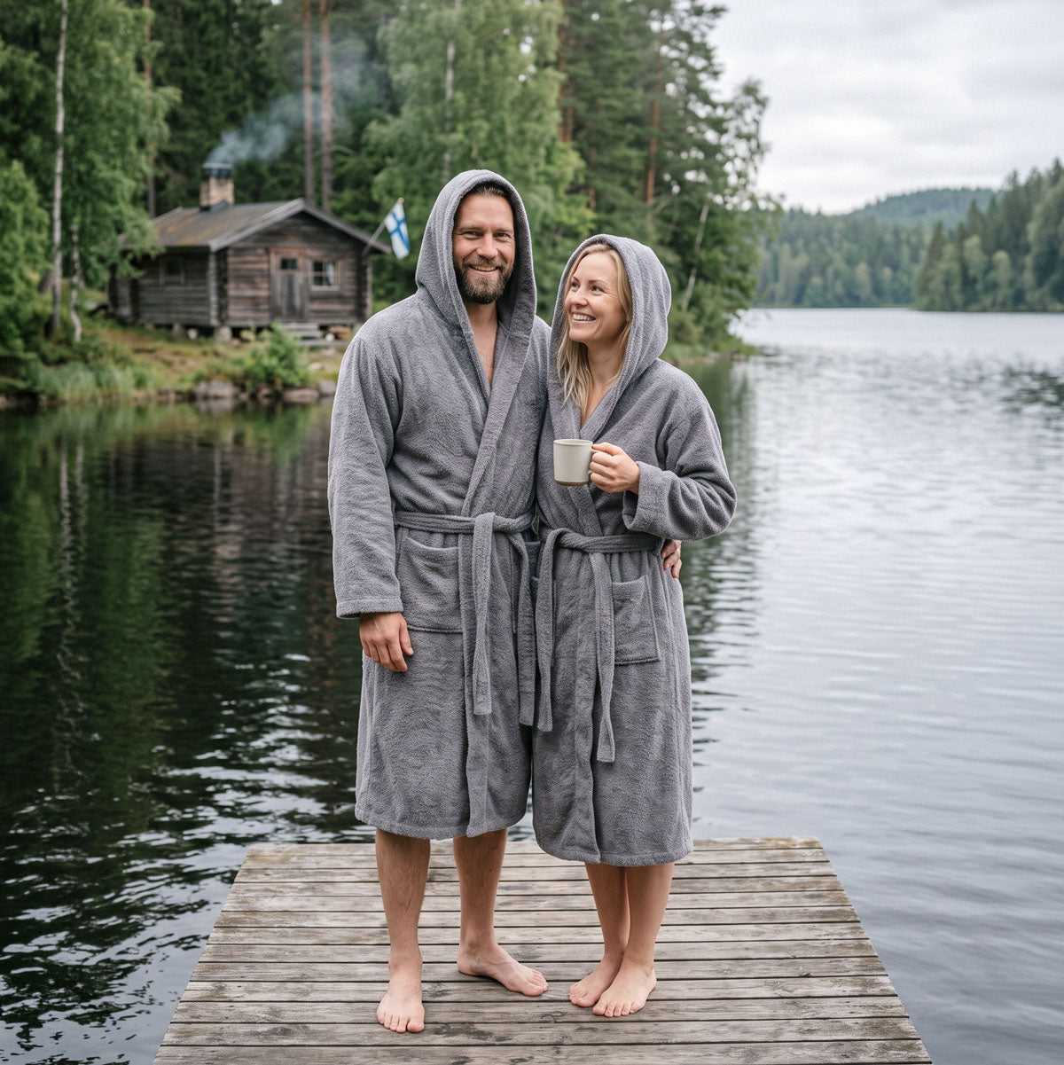 Premium Cotton Hooded Bathrobe