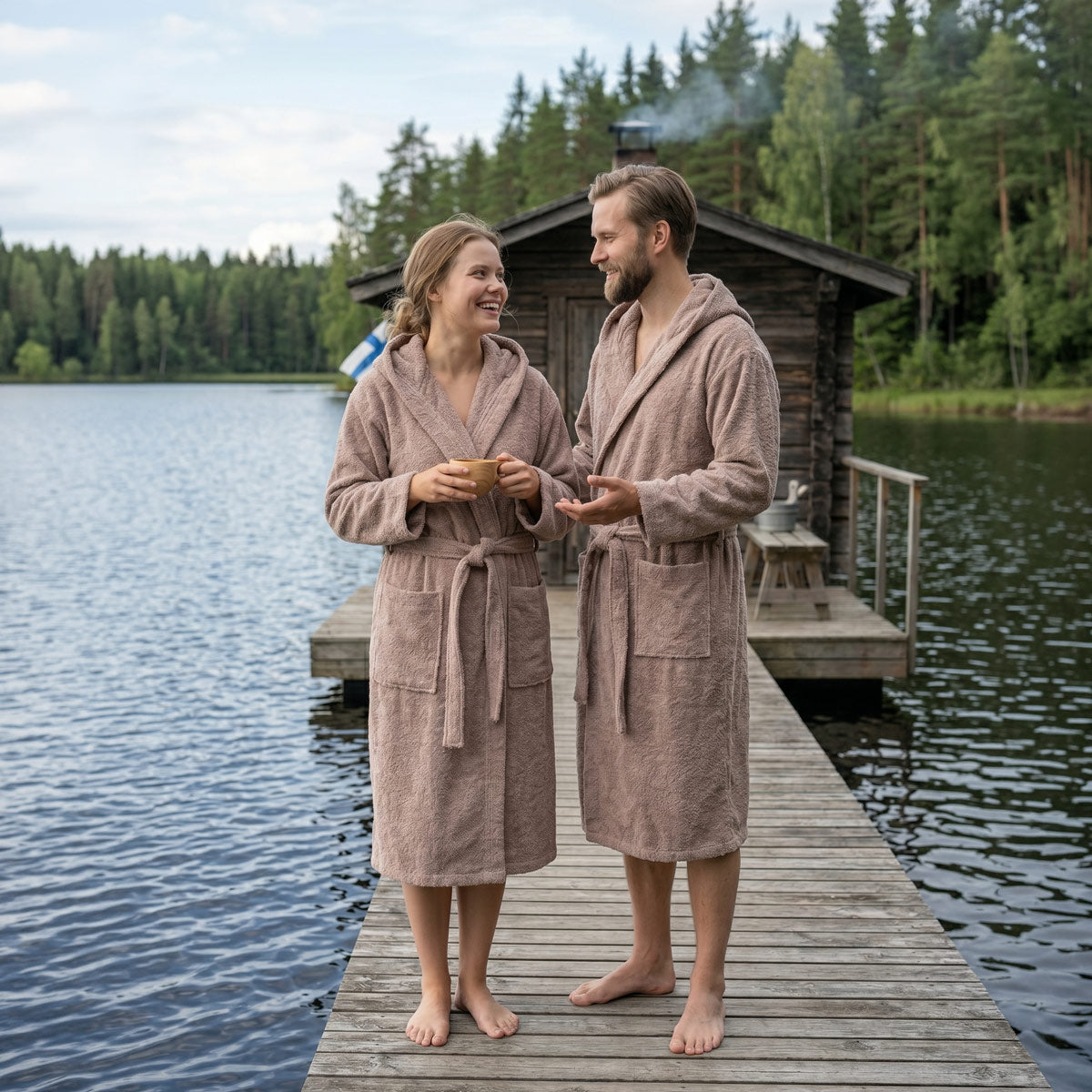 Premium Cotton Hooded Bathrobe