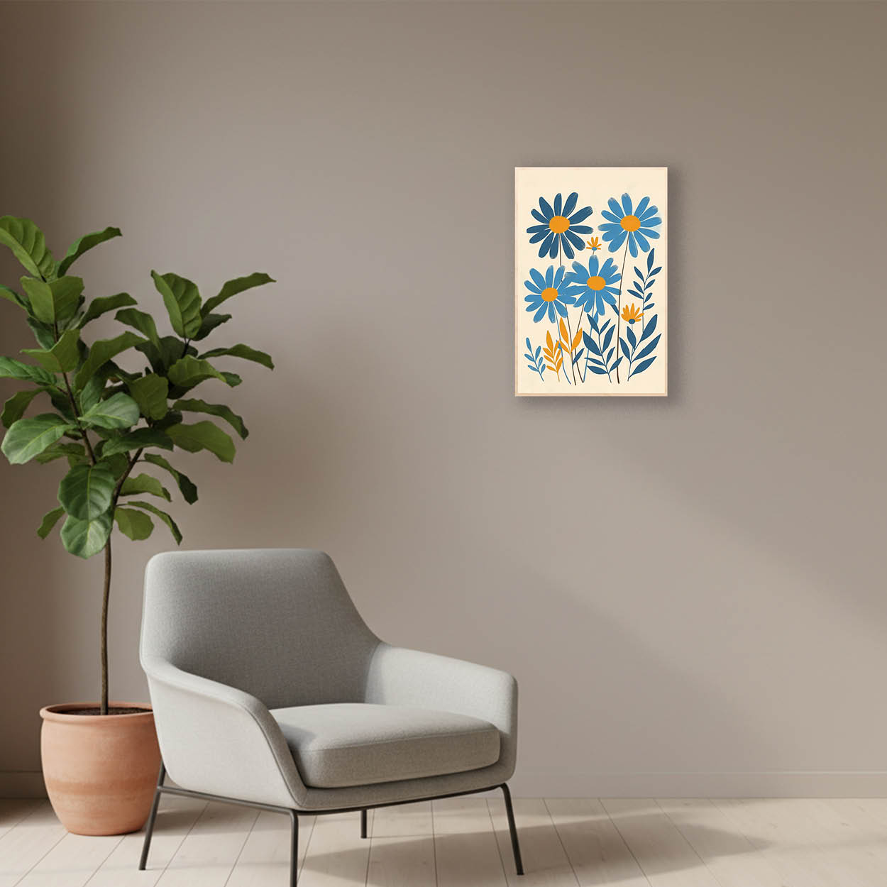 Minimal Daisy Blooms — Abstract Floral