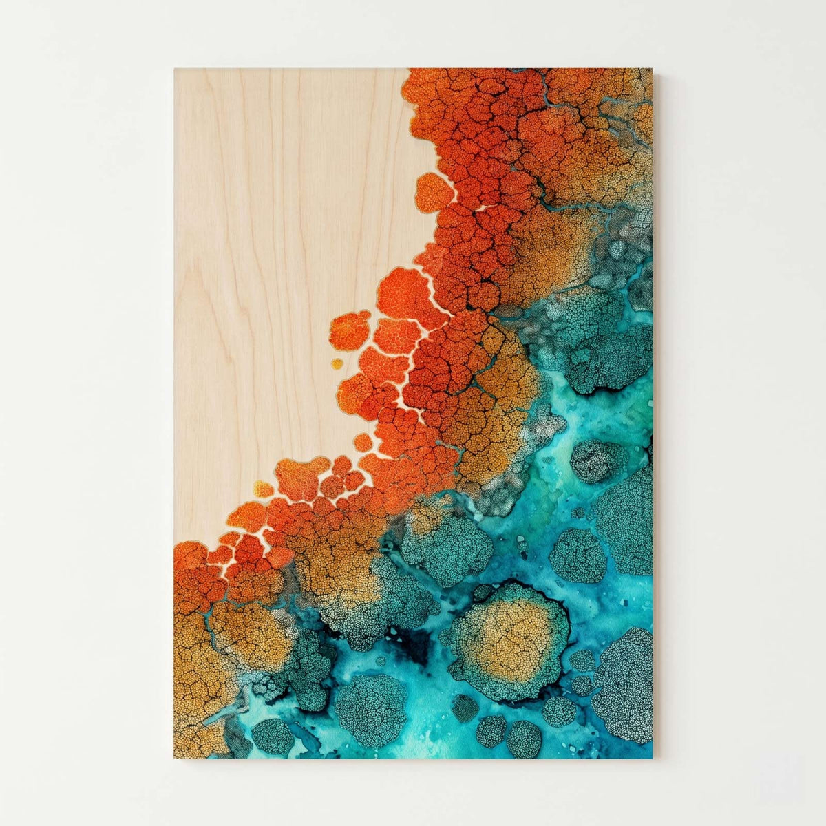 Abstract coral reef - Modern home decor plywood wall art