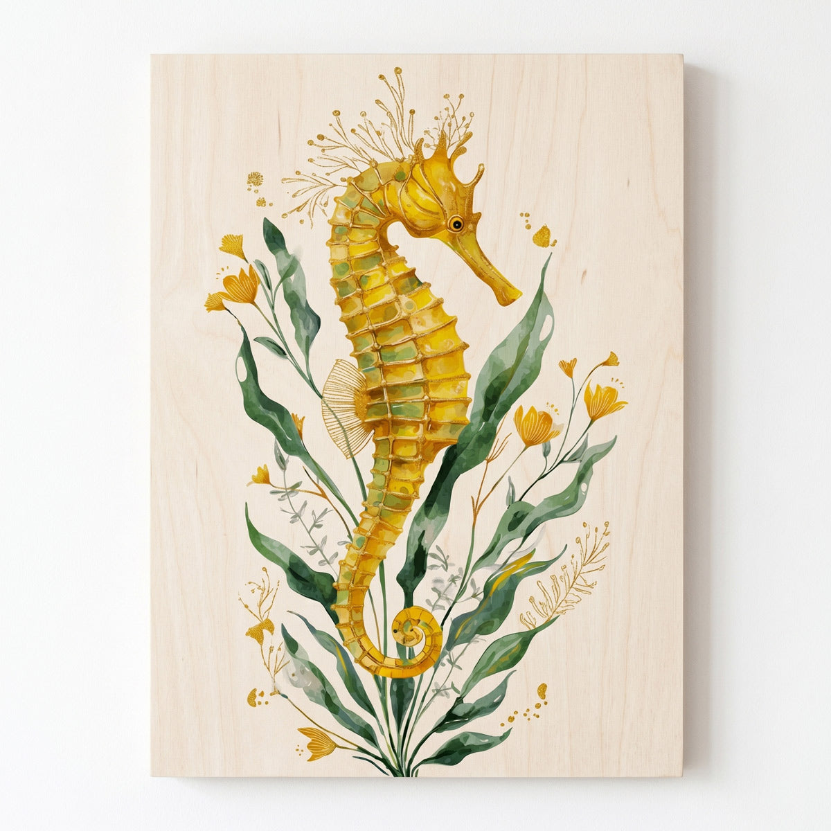 Golden Seahorse - Interior Plywood Wall Decor