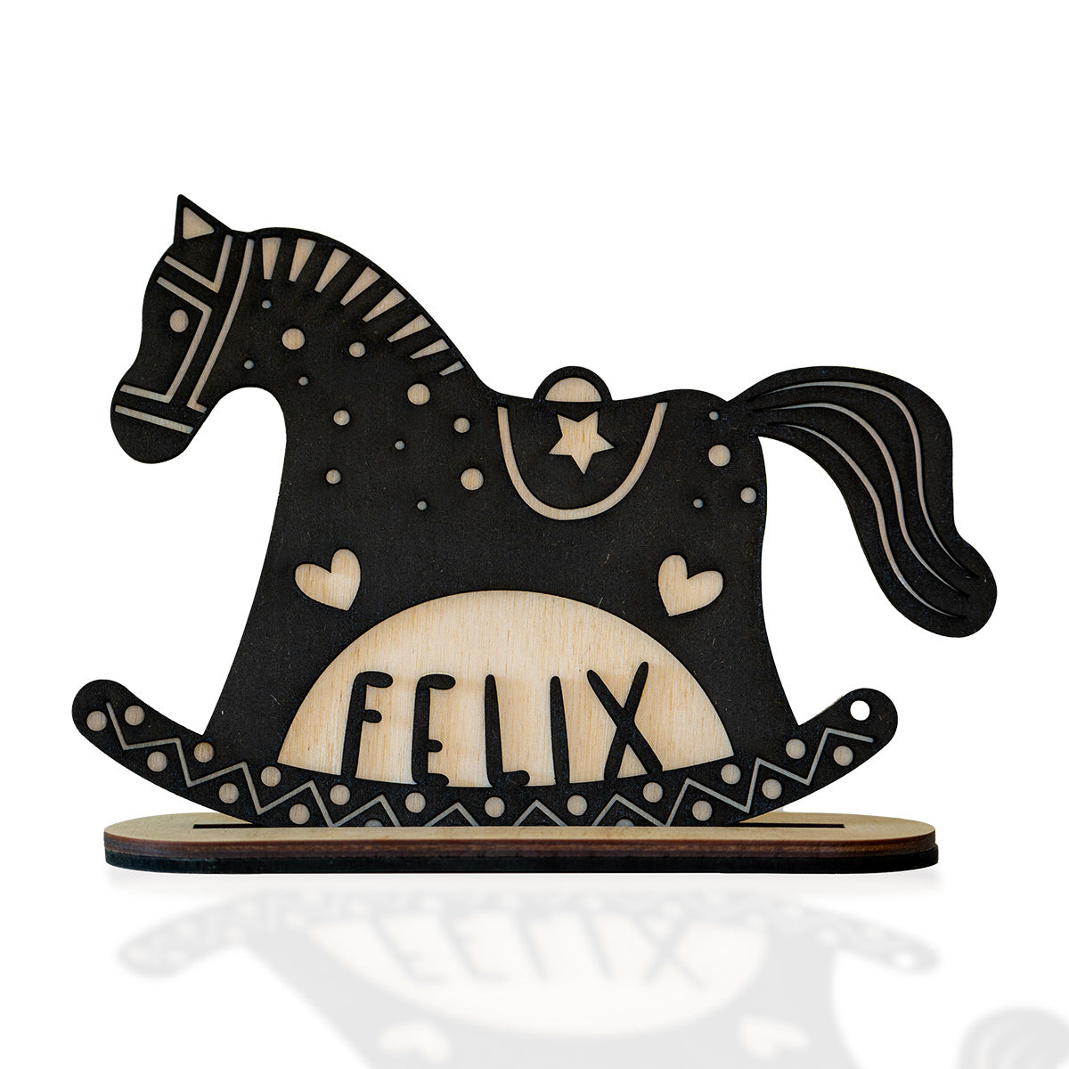Rocking horse for the table (black)