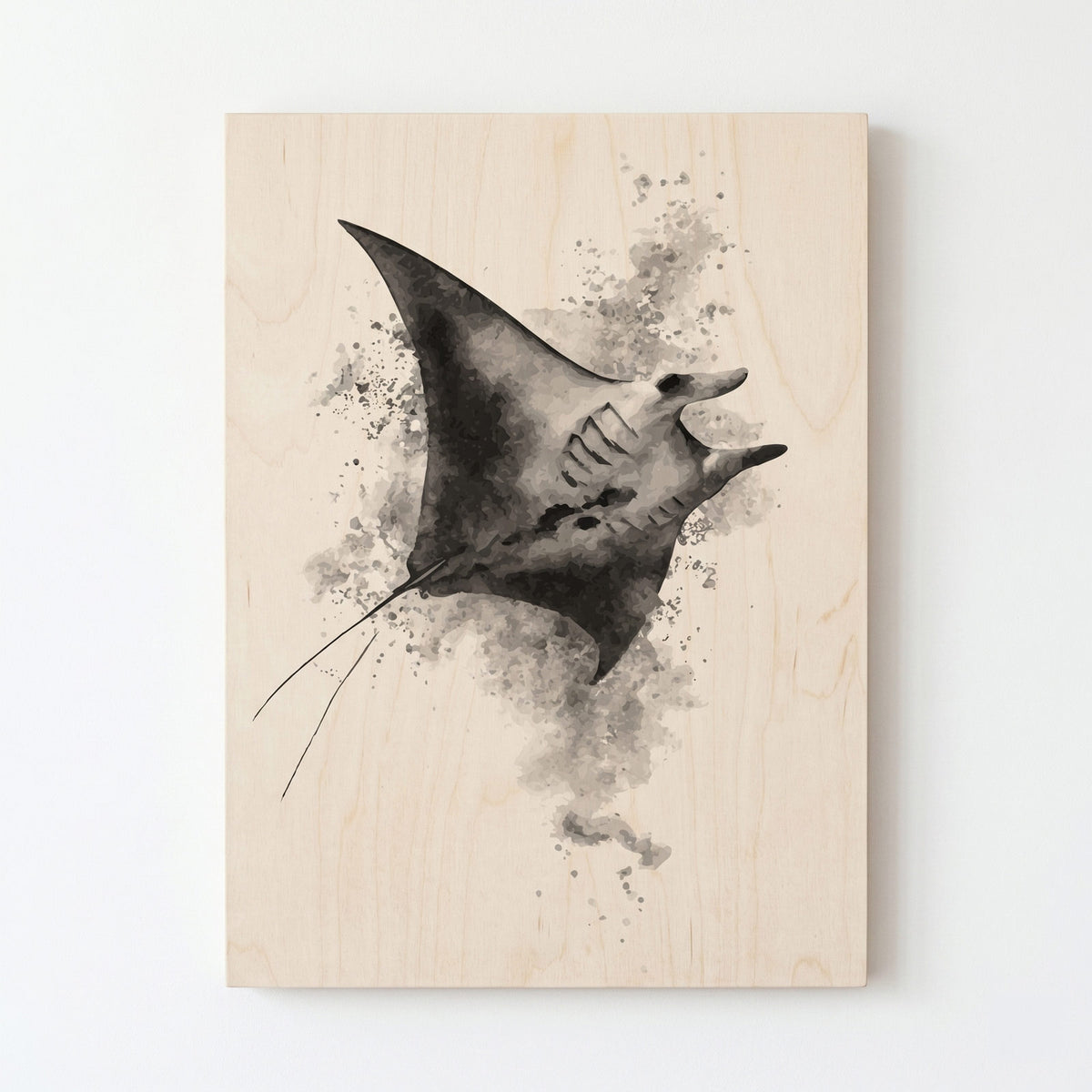 Majestic manta ray - Modern home decor plywood wall art
