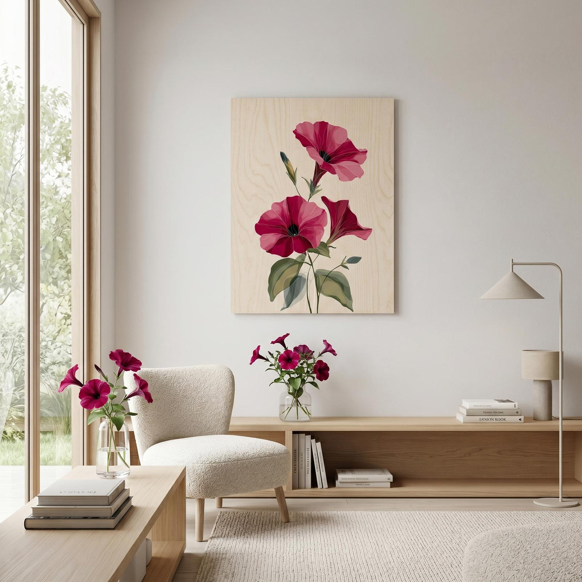 Minimalistinen petunia - Moderni seinätaulu
