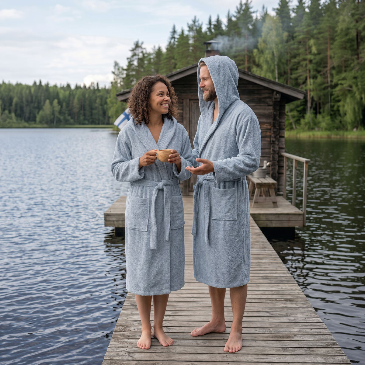 Premium Cotton Hooded Bathrobe