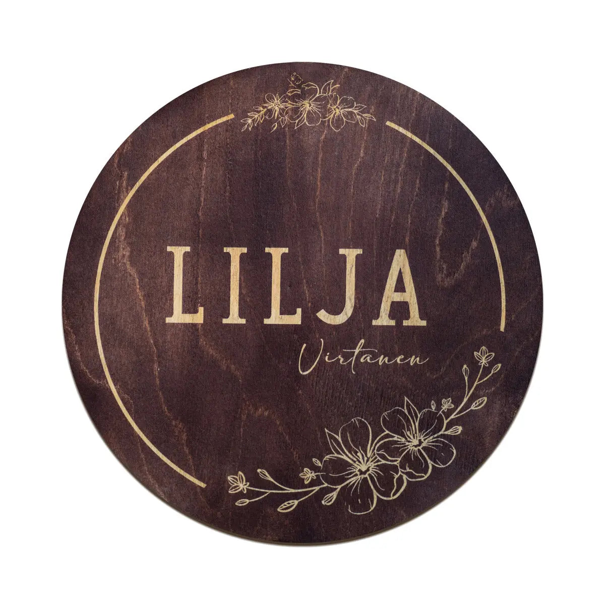 Vintage style round name sign