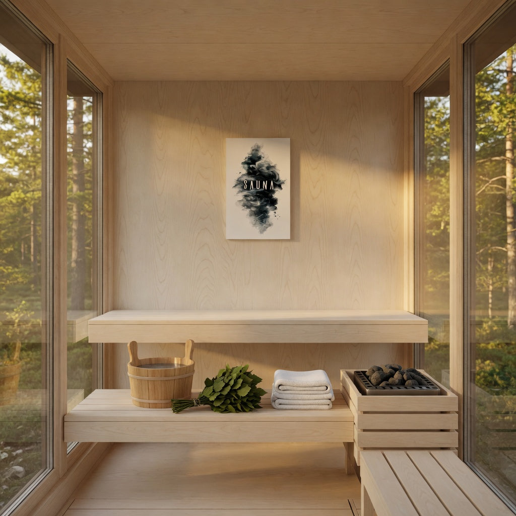 Black Steam - Nordic Sauna Wall Decor