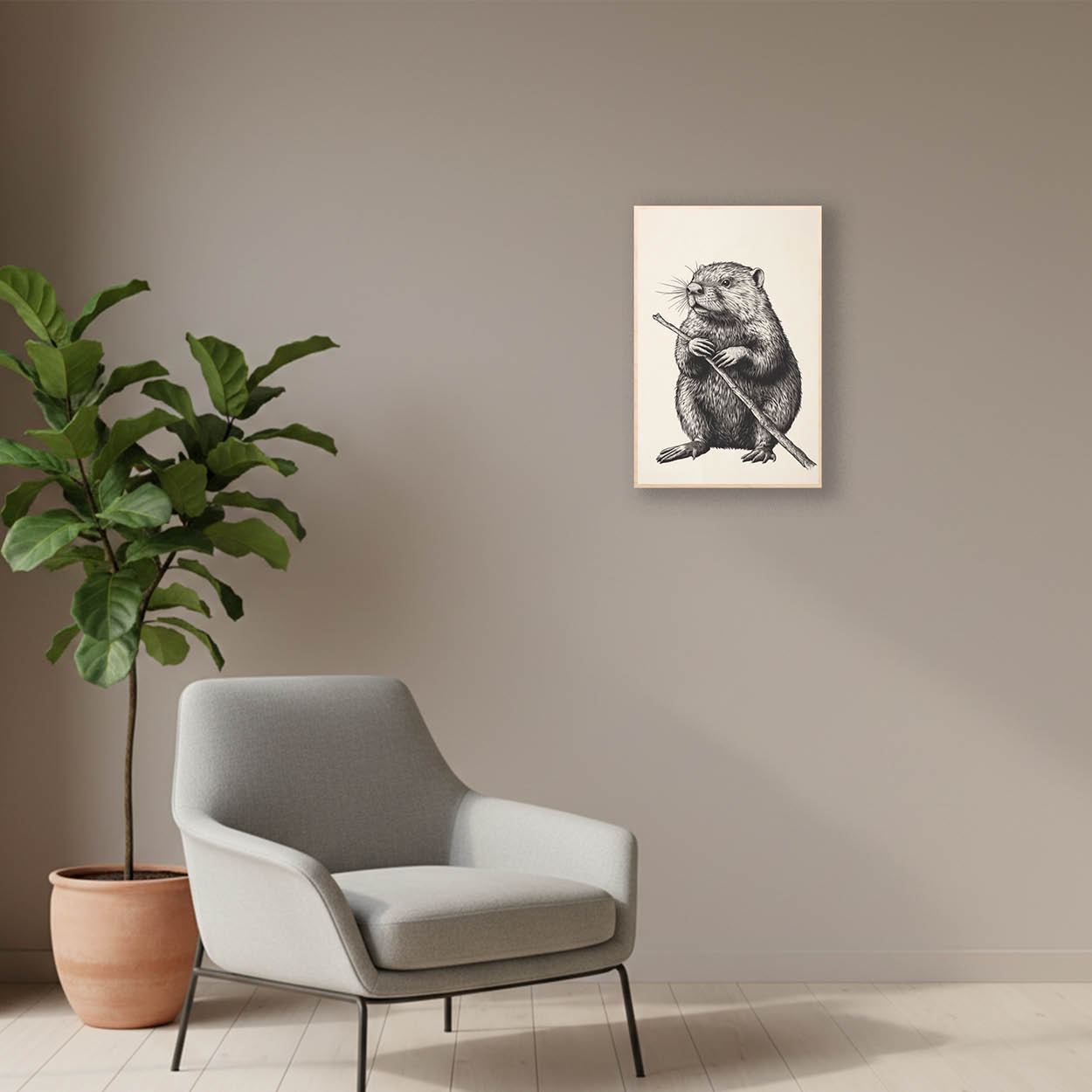 Vintage beaver illustration