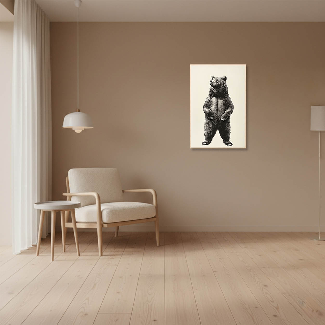 Vintage brown bear illustration