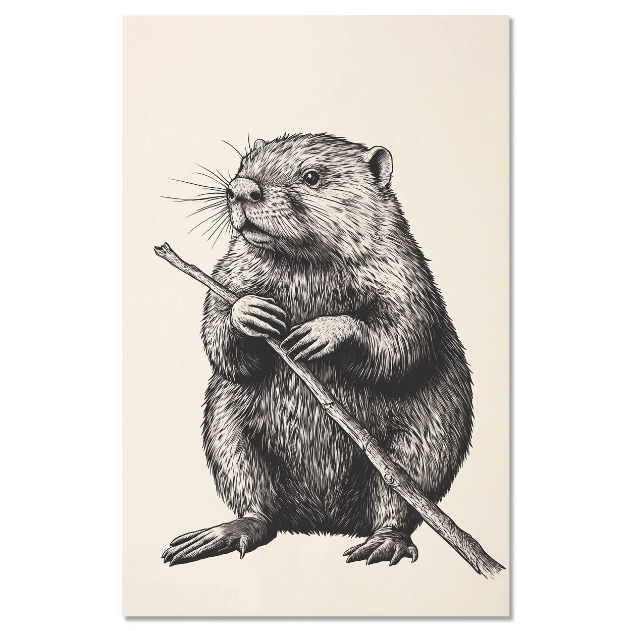 Vintage beaver illustration
