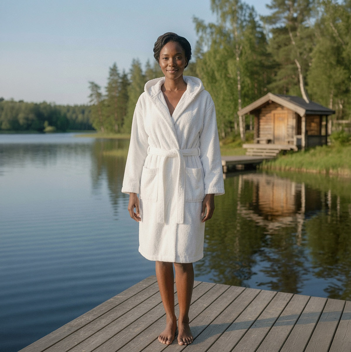 Premium Cotton Hooded Bathrobe