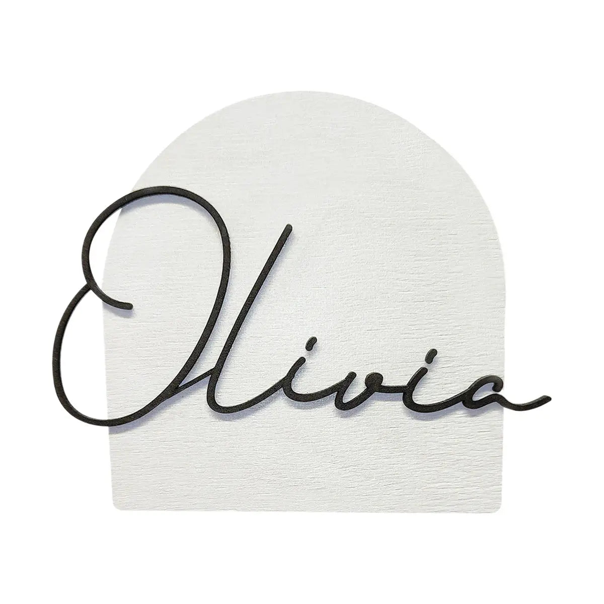 Vintage style white-oval name sign